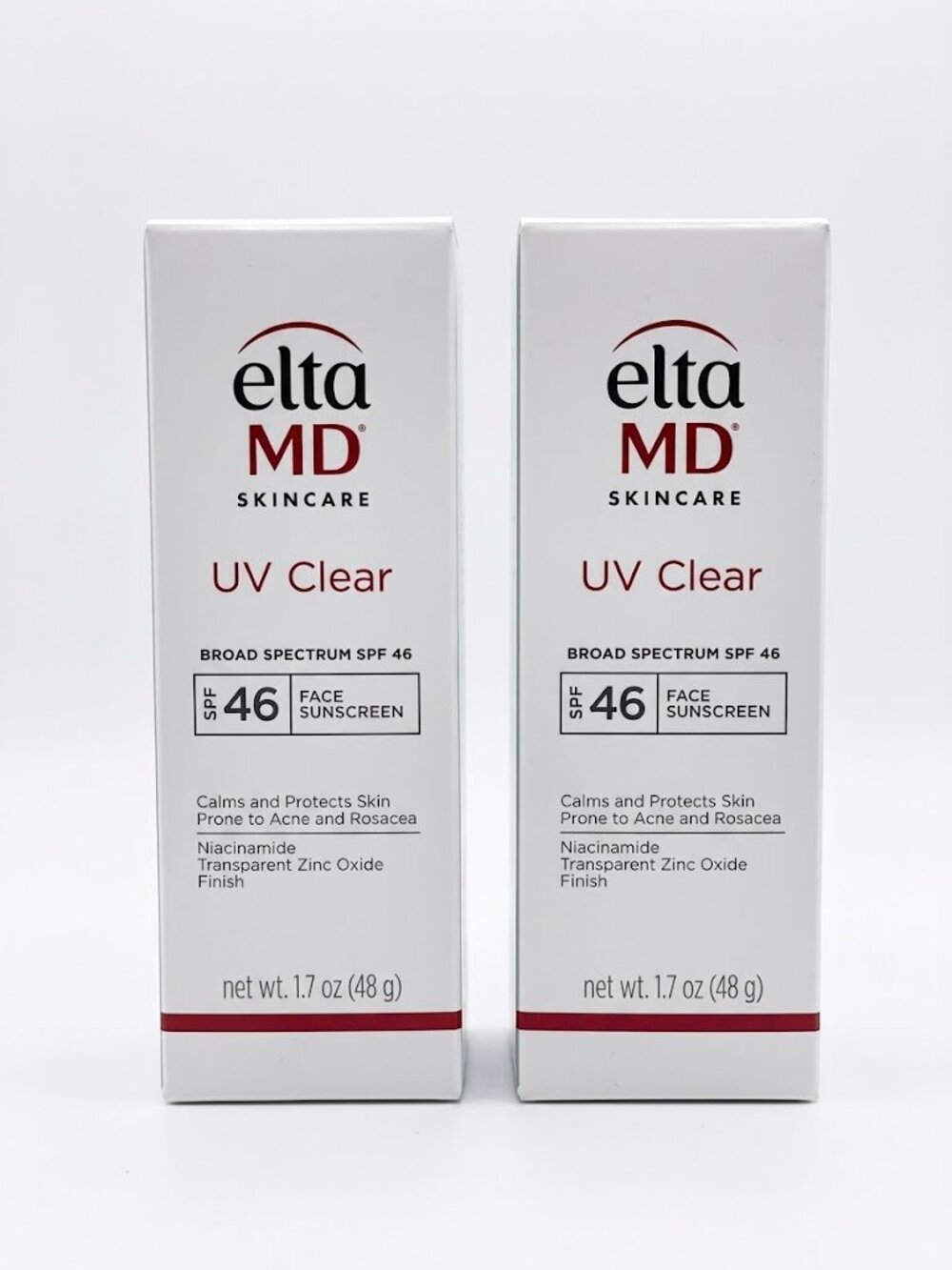 NIB- 2 EltaMD UV Clear Broad-Spectrum SPF 46 Facial Sunscreen